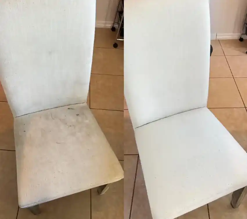 Dining chair upholstery cleaning before and after - Orlando FL